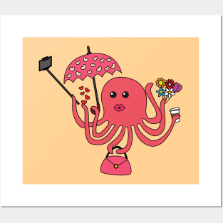 Selfie Octopus Posters and Art